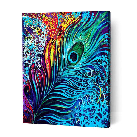Psychedelic Peacock Feather - Paint Art Australia